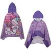 jooeer Asciugamano Poncho per Bambino, Accappatoio Bambino Spugna, Poncho da Spiaggia in Cotone con Cappuccio per Bambina Nuoto Balneazione, Asciugatura Rapida, Leggerezza, Viola