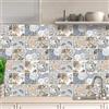 AREDE 32 Pz Adesivi per Piastrelle Bagno e Cucina 10 x 10 cm Autoadesivo Decorazione Adesivo murale in PVC Impermeabile Adesivi Parete mattonelle mosaico stile / T1016