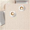 KP HOME Tovaglia Plastificata Quadrata 140x140 cm - Beige Cerata Tovaglia PVC Antimacchia con Tocco Morbido, Impermeabile e Facile da Pulire Vinile con Fiori Bianchi Vintage Classici per Giardino