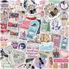 JOOTUEPO 150 Romantic Book Stickers, Holographic Reading, Bookmarks, Glitter, Vinyl Stickers for Laptops, e-Book, Water Bottles, Diaries, Scrapbooks, Waterproof