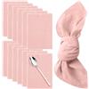 Behogan Set di 12 tovaglioli in tessuto, 42 x 42 cm, tovaglioli di lino riutilizzabili, decorazione da tavolo per cene di famiglia, matrimoni, banchetti, casa, Natale, lavabile in lavatrice (rosa)