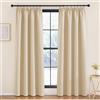 KGORGE Tende Oscuranti per Interni 2 Pezzi L 140 x A 200 CM Tende Camera da Letto Moderne Tenda Termica Isolante per Interni e Soggiorno con Fettuccia, Beige