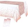 Yangte, Confezione da 8 tovaglie in plastica monouso, rettangolari, 137,2 x 274,3 cm, per tavoli interni o esterni, feste, compleanni, matrimoni, Natale, colore bianco