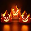 Capgoost Candele a LED per Halloween, 3 pezzi, fantasmi, Halloween, candele senza fiamma, candele decorative, luci a LED, a batteria, decorazione per l'autunno