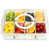 Vassoio Portatutto Con Coperchio E Manico - 8 Scomparti In Plastica Per Snack, Salumi E Frutta - Ideale Per Feste E Picnic