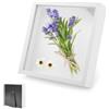 ARCPNRT Cornice Portafoto 3D, Cornice Quadrata Floreale da Esposizione Profonda di 3 cm, Box Frames 3D in Legno 30 x 30 cm, con Lastra Acrilica Trasparente, per Regali di Ricordo di Famiglia(Bianco)