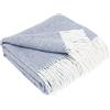 LYHome Plaid Cashmere con Lana Merinos - Coperta Invernale, Copriletto per Letto Divano, Singolo Matrimoniale Mezza Stagione, Coperte Pura Lana Morbida (140 x 200 cm Blu - Bianco A spina di pesce)