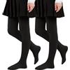 Yutdeng Collant Termici per Bambine e Ragazze Calze Termiche Invernale Opachi Calzamaglia Foderati in Pile Elasticizzati Leggings Spessi Morbido Pantyhose Caldo Pantalone,Nero+Nero,130-150cm