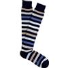 PEROFIL Calza Lunga Invernale in Lana e Cashmere (Maxi Riga Color Blu/Tortora/Grigio)