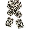 zhxinashu Set di Sciarpa e Guanti Donna, Sciarpa Leopardata e Guanti Senza Dita Donna, Set da 2 Pezzi, Accessori Donne come Regali di Natale e regalo Compleanno(Beige)