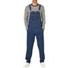 YOUTHUP Salopette da Uomo Jeans Blu Stone Washed Pantaloni Casual Allentati con Tasca da Lavoro, Blu scuro, M