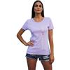 VERTICALIE - T‑Shirt Donna Manica Corta Lilla - Cotone Superior Pima Lusso - 100 % Made in Italy Milano - 5 Differenti Lunghezze L-G - Logo