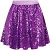 MYSSUCI Gonna da donna con paillettes, elastico in vita, gonna glitterata, per festival, feste, carnevale, Halloween, Viola, S