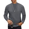 COOFANDY Maglione Uomo con Camicia a Maniche Lunghe a Collo Alto Maglione Lavorato a Maglia Slim Fit Rosso Vino S
