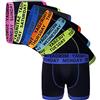 Sock Stack Days Of The Week - Boxer da uomo, 7 paia, vestibilità comoda, colore nero, Nero , M