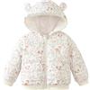 Generisch 2026 Piumino da ragazza Inverno Caldo Cappotto Floreale Per I Neonati Bambini Capispalla Morbido Leggero Isolato Antivento, bianco, 18-24 Mesi