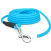 SNOOT Guinzaglio da traino per cani, impermeabile, senza passante, 10 m, per allenamento a ruota libera, sicuro, blu ciano, fino a 35 kg