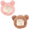 CVDYWDJIE 2 berretti a forma di orso, simpatici cappelli per animali domestici, accessori per il travestimento di animali domestici, caldi cappelli per animali domestici (rosa, marrone)