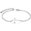 CHIC & ARTSY Braccialetti a croce delicati in argento sterling 925, regolabili, con maglie incrociate, per donna