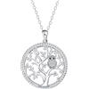 BerriBling Collana Albero della Vita Donna Argento Sterling 925 Collana Gufo | Antiallergici | Romantici Regali Gioielli per Donna - Regolabile |45cm+5|