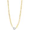 Purelei® Sunny Charm - Catenina con ciondolo in quarzo rosa e giada oliva, in acciaio inossidabile placcato oro 18 carati, catenina regolabile per donna da 40 a 45 cm, personalizzabile, stile Aloha