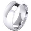 LANDA JEWEL Fede nuziale lucida, unisex, in argento Sterling, 8 mm, molto pesante, Argento, 70 (22.3), colore: White, cod. HC8-P-925