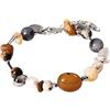 Purelei® Bracciale Hawaiian Sunset con agata, sodalite, citrino e perle d'acqua dolce - Acciaio inossidabile placcato oro 18 carati - Gioielli da donna 17-20 cm