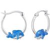 OHAYOO Coniglio/elefante/gufi/rana/delfino orecchini in argento 925 animali orecchini a cerchio gioielli animali regali per donne ragazze bambini, Argento sterling