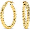 Miore Orecchini Donna Argento Sterling 925 Placcato Oro 18K, Orecchini a Cerchio con Gocce d'Oro da 20 mm, Gioielli da Donna Made in Italy, con Custodia Portagioie