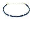 Eloboe essence Bracciale in tormalina nera naturale, argento 925 placcato oro 24k, 16-19 cm regolabile