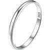 Silvora Anello per Donna Coppia 2/3/5mm Largo Anelli Amicizia Promessa Sollievo dallo Stress Argento Sterling/Oro Rosa Anelli Impilabili Personalizzabile Dimensioni IT dell'anello #7-27