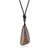 COAI Collana di Bronzite da Uomo e da Donna, Collana Unisex con Ciondolo di Bronzite Naturale e Cordino in Nylon Nero Regolabile