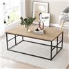 [en.casa] Tavolino Centrale da Salotto Tavolino Basso per Soggiorno Tavolino da Caffè con Piano Rettangolare 100 x 60 x 40 cm con Telaio in Metallo - Effetto Rovere/Nero