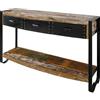 MASSIVMOEBEL24.DE INDUSTRIAL #42 Tavolo consolle in legno riciclato e ferro - laccato multicolore 135x35x80