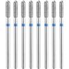 sourcing map 8pcs 120-140 Grane Diamante Rettifica Bit 2.5mm Cilindrico Testa a Sfera 2.35mm Gambo 10mm Lunghezza Pietra Levigatura Punte da Trapano Strumento Rotante per Ceramica Chiodi di Vetro