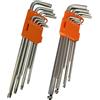 FAST WORLD SHOPPING Set 18 Chiavi in Cromo Vanadio, Stella Torx, Esagonali, con Supporto e Profilo a L, Coppia Chiavini Lunghi, Set Utensili