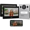 GOLIATH® Videocitofono 2 Fili [2x SCHERMO DA 7 POLLICI] Video citofono con telecamere esterne - Kit Videocitofono con Apriporta - Videocitofoni bifamiliare - Antivandalo e impermeabile - da superficie