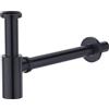 Faustina Sifone universale per lavabo, sifone tubolare 1 1/4 pollici, scarico per lavandino, bagno in acciaio inox, nero