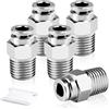 TAILONZ PNEUMATIC 304 Raccordi diritti maschi in acciaio inox 8mm tubo OD x 1/4 BSP da collegare PC8-02 (confezione da 5)