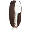 Generic Extension di capelli sintetici con clip, invisibili, a U, extension corte e dritte, da donna, mezza parrucca (marrone)
