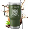 Maverton Bicchiere termico con manico 600ml - Borraccia termica con cannuccia - Tazza termica verde - Tazza personalizzata in acciaio inox - Regalo donna - Idee regalo maestra fine anno scolastico