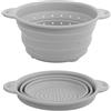 Surwin Scolapasta Pieghevole Salvaspazio, 1 Pezzi Scolapasta Silicone Verdura Cesto Scolapasta Plastica Silicone Pieghevole, per Drenare Pasta, Verdura, Frutta (M,Grigio)