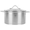SANQIAHOME Casseruola Bassa In Acciaio Inox 18/8 Con Coperchio In Vetro, 24 Cm, 4.3 L, Adatta A Tutti I Piani Cottura - 2
