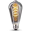 HUSTUNG Lampadine LED E27, Dimmerabile Lampadina LED 4W (Equivalente a 40W) ST64 Edison Vintage Lampadina LED E27 Luce Calda 2400K -Grigio, Pacco da 1