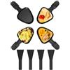 Yoassi 4pcs Mini Padelle per Raclette, Mini Piastra Raclette Antiaderente con 4 Spatole di Nylon, Misura Universale con Manici Antiscottatura, Padelle Quadrate da Raclette per Fuso Uovo Fritto