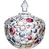 auons Vetro Barattoli per Caramelle con coperchio, Barattolo del Dolci Biscotto, Porta Caramelle Decorativo, Contenitori Alimentari Vetro, dipinto a mano Candy Server Crystal Candy Bowl Nut Bowl