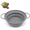 Shwdsy Scolapasta Pieghevole, in Silicone Colino, Grigio Scolapasta Salvaspazio, Resistente al Calore Colapasta, con Maniglia per il Trasporto, per Scolare Verdure, Frutta, Noodles