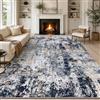 Capslpad - Tappeto astratto blu navy 200x300cm - Tappeto moderno a pelo corto e morbido in finta lana - Tappeto per soggiorno lavabile per interni - Antiscivolo - Tappeto minimalista per pavimento