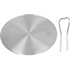 Marukio Piastra di cottura in acciaio inox - Piastra di induzione compatibile per fornelli a induzione, gas ed elettrici (17,5 cm/6,9 pollici)