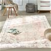 Xfrog Tappeto lavabile in lavatrice, vintage, per soggiorno, antiscivolo, tradizionale, per ufficio, cucina, sala da pranzo, rosa chiaro, 80 x 150 cm